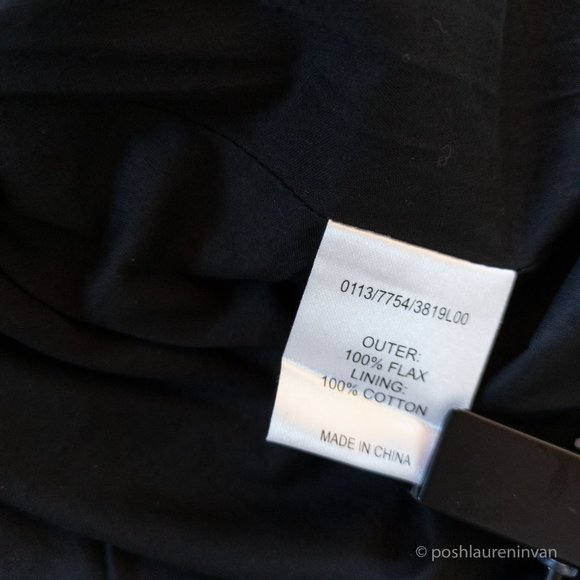 Hobbs Black A-Line Linen Skirt – 100% Linen Flax – US 6 - Picture 7 of 8